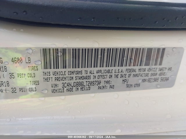 3C4NJDBB6LT209730 Jeep Compass Altitude 4x4