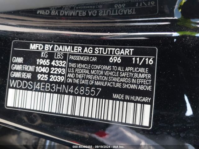 WDDSJ4EB3HN468557 Mercedes-Benz CLA 250