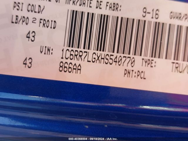 1C6RR7LGXHS540770 RAM 1500 Slt