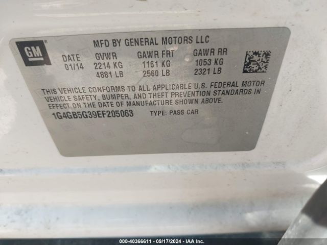 1G4GB5G39EF205063 Buick Lacrosse Leather Group