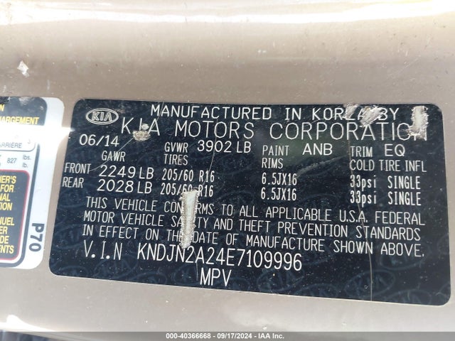 KIA Soul 2014 KNDJN2A24E7109996 Image 9