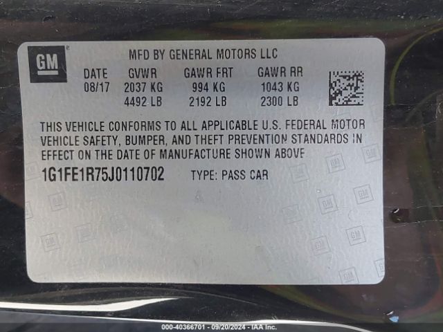 1G1FE1R75J0110702 Chevrolet Camaro 1ss