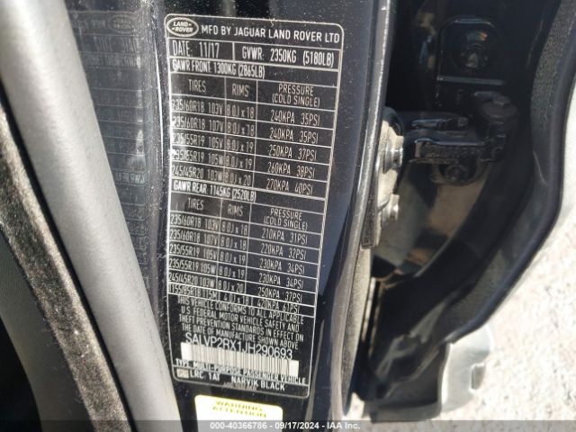 SALVP2RX1JH290693 Land Rover Range Rover Evoque Se/se Premium