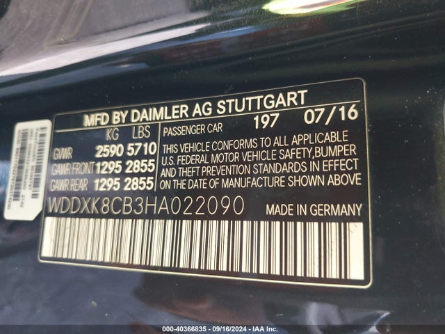 Mercedes-Benz S 550 2017 WDDXK8CB3HA022090 Image 9