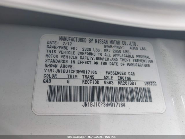 JN1BJ1CP3HW017164 Nissan Rogue Sport Sv