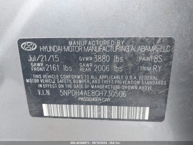 5NPDH4AE8GH730506 Hyundai Elantra Value Edition