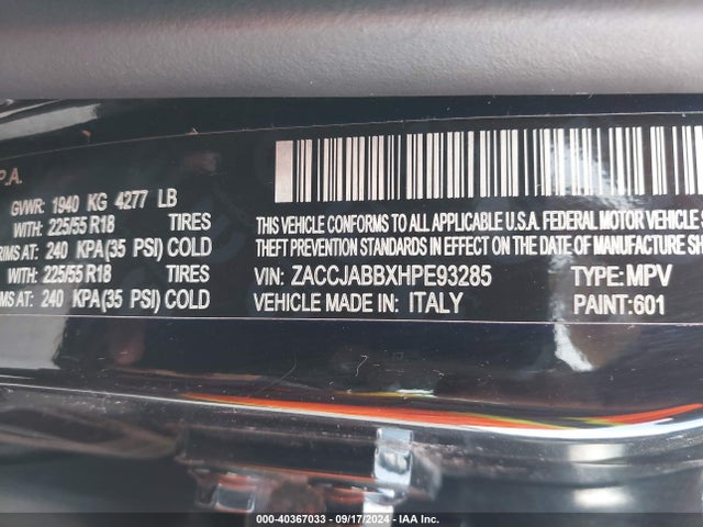 ZACCJABBXHPE93285 Jeep Renegade Altitude Fwd