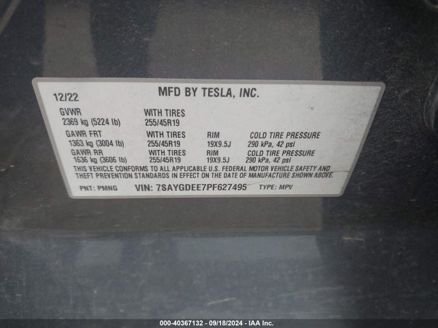 2023 TESLA MODEL Y 7SAYGDEE7PF627495 Photo 8