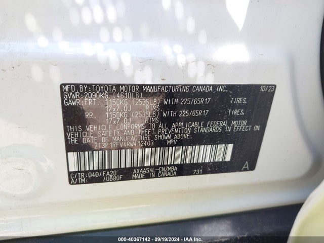 Toyota Rav4 Xle 2024 2T3P1RFV4RW412403 Image 9