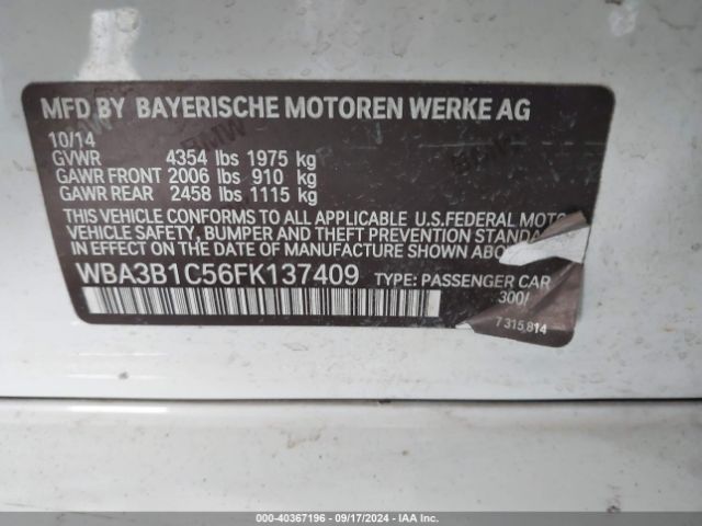 WBA3B1C56FK137409 BMW 320i
