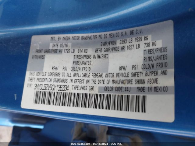 3MYDLBZV5GY135334 Scion IA