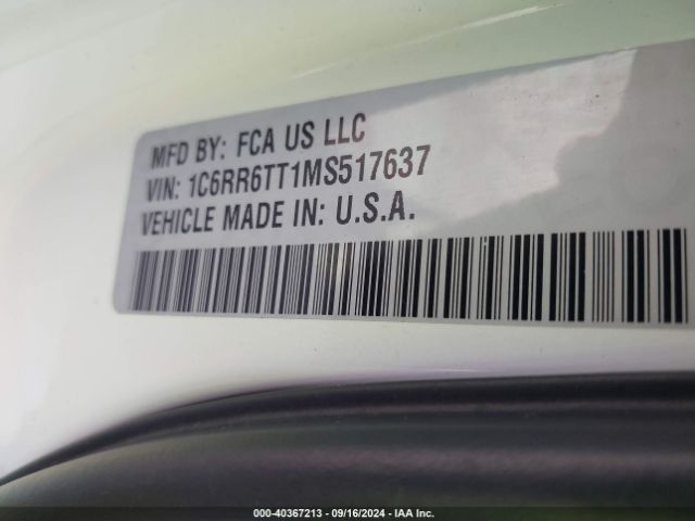 1C6RR6TT1MS517637 RAM 1500 Classic Slt  4x2 6'4 Box