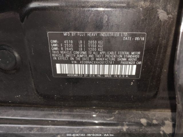 4S3BNAC6XH3012781 Subaru Legacy 2.5i Premium