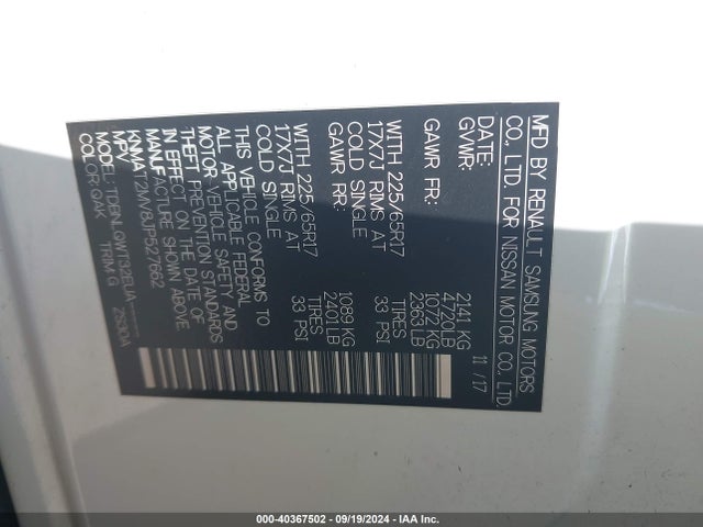 Nissan ROGUE SV 2018 KNMAT2MV8JP527662 Image 9