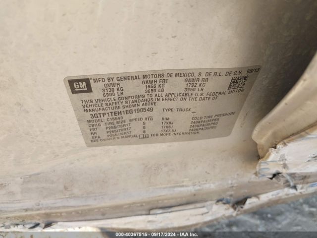 3GTP1TEH1EG190549 GMC SIERRA 1500