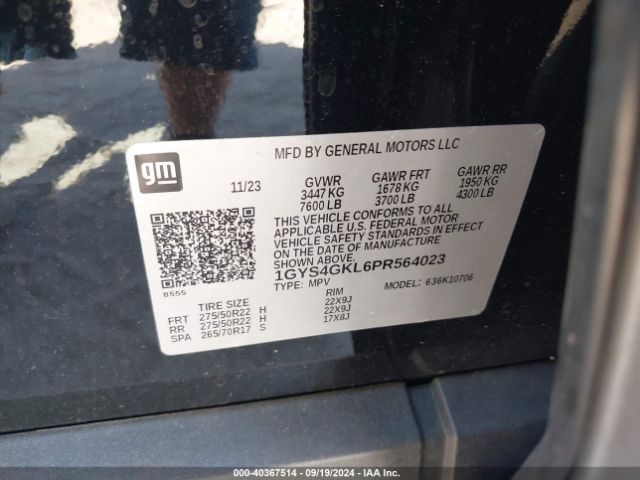 1GYS4GKL6PR564023 Cadillac Escalade 4wd Sport Platinum