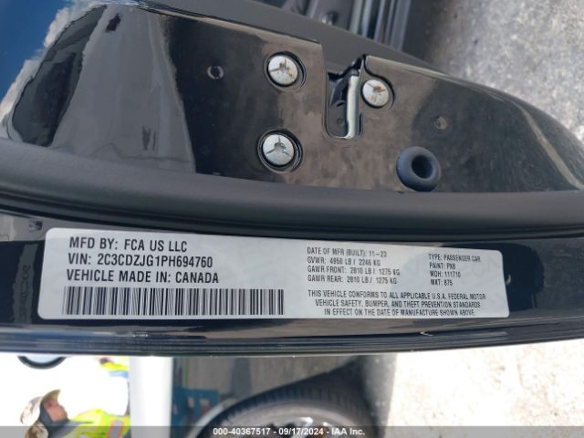 2C3CDZJG1PH694760 Dodge Challenger Gt