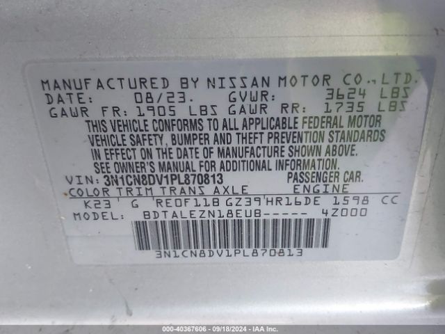 3N1CN8DV1PL870813 Nissan Versa 1.6 S Xtronic Cvt