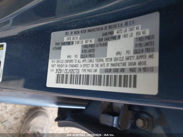3MZBN1V30JM250708 Mazda Mazda3 Touring