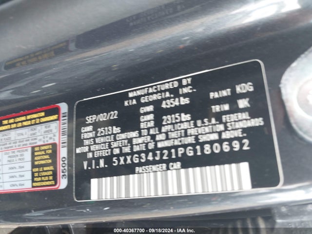 KIA K5 EX 2023 5XXG34J21PG180692 Image 9