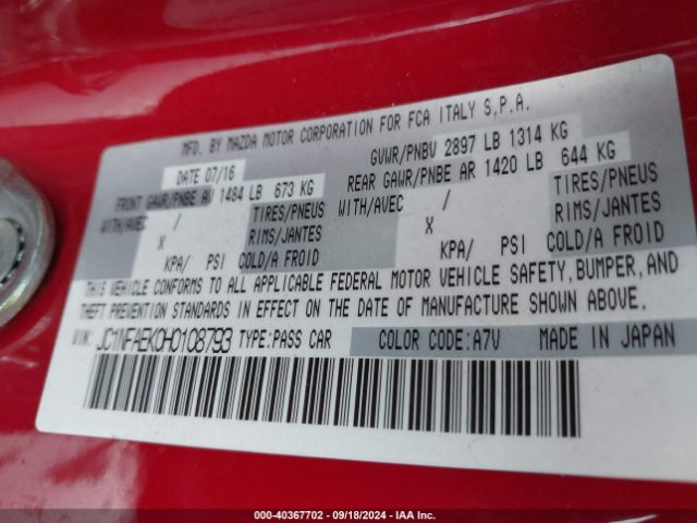 2017 FIAT 124 SPIDER JC1NFAEK0H0108793 Photo 8