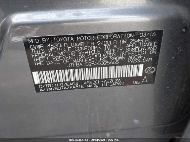 JTHBA1D26G5025665 Lexus IS 200T