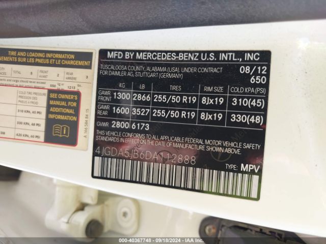 2013 MERCEDES-BENZ M-CLASS 4JGDA5JB6DA112888 Photo 8