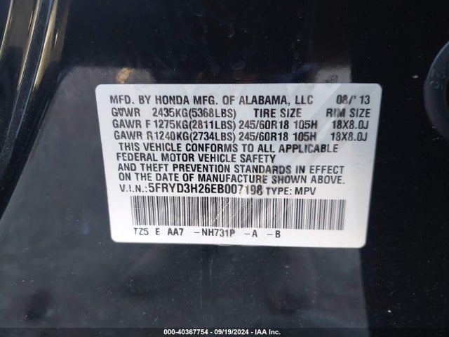 Acura MDX 2014 5FRYD3H26EB007198 Image 9