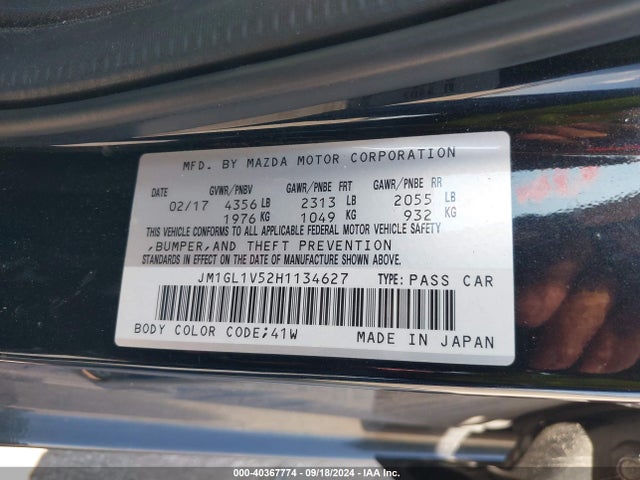Mazda Mazda6 Touring 2017 JM1GL1V52H1134627 Image 9