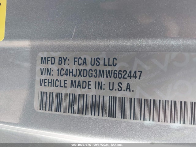 1C4HJXDG3MW662447 Jeep Wrangler Unlimited Sport Altitude 4x4