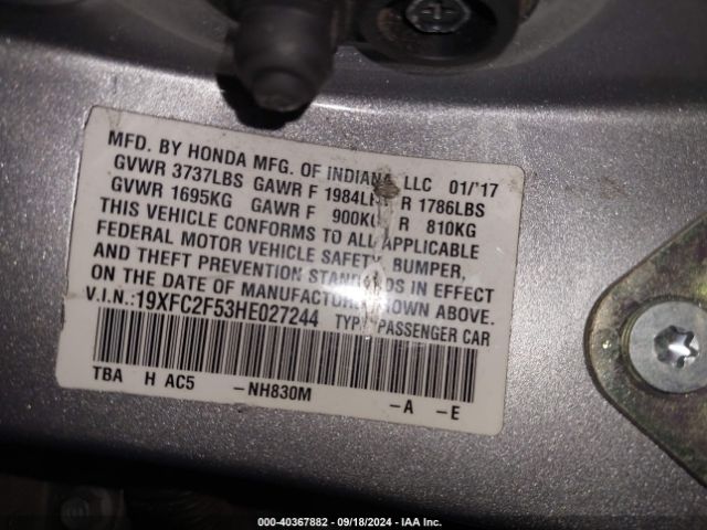 19XFC2F53HE027244 Honda Civic Lx