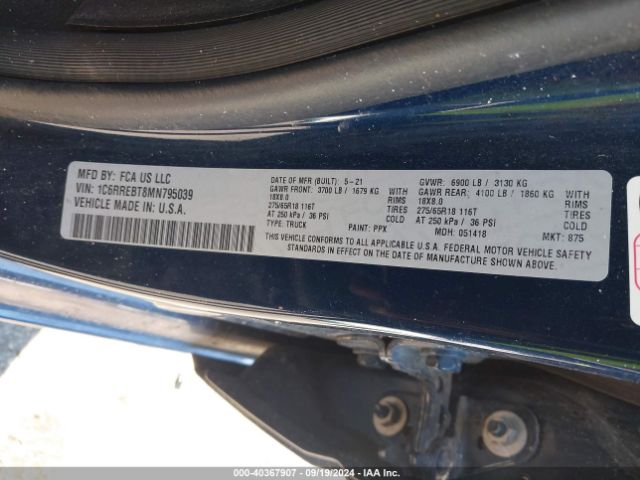 1C6RREBT8MN795039 RAM 1500