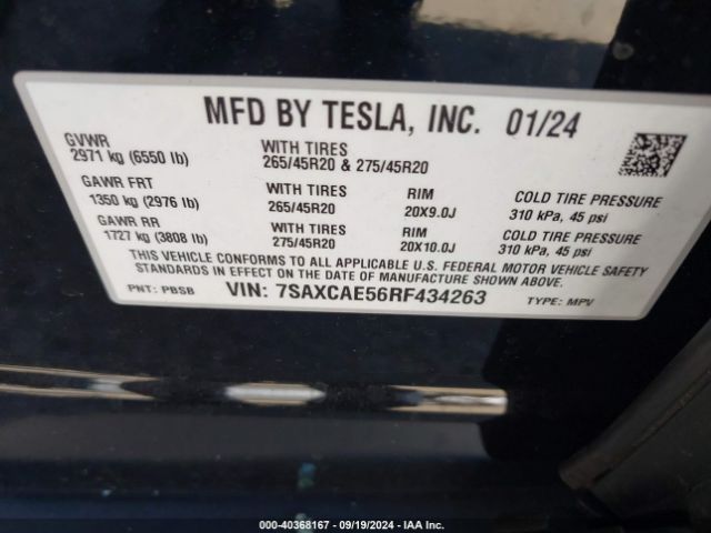 7SAXCAE56RF434263 Tesla Model X Long Range