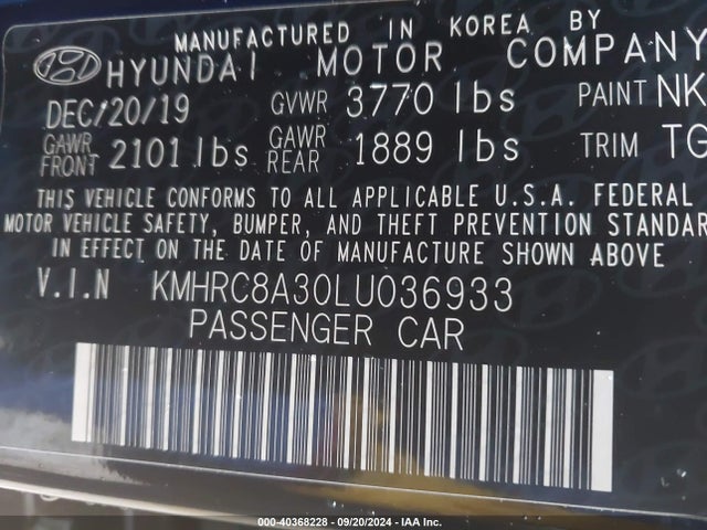 Hyundai Venue Sel 2020 KMHRC8A30LU036933 Image 9
