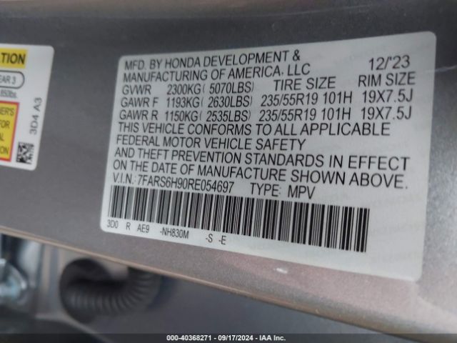 7FARS6H90RE054697 Honda Cr-v Hybrid Sport Touring