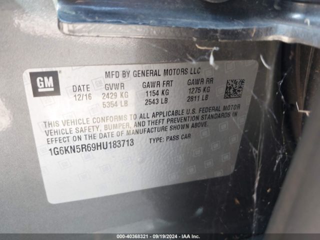 1G6KN5R69HU183713 Cadillac Ct6 Platinum