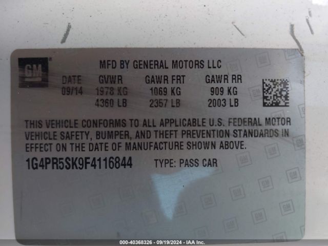 1G4PR5SK9F4116844 Buick Verano Convenience Group