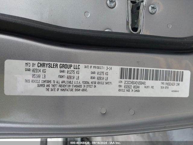 Dodge Charger Se 2014 2C3CDXBG4EH268481 Image 9