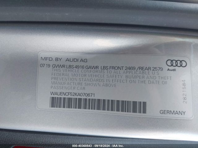 WAUENCF52KA070671 Audi A5 45 Premium