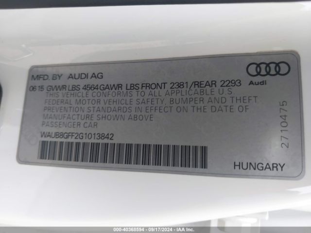 WAUB8GFF2G1013842 Audi A3 2.0t Premium