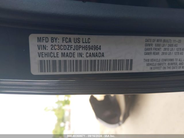 2C3CDZFJ0PH694964 Dodge Challenger R/t Scat Pack