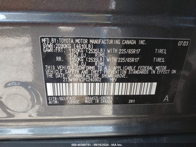 Toyota Rav4 Xle 2023 2T3W1RFV2PC240902 Image 9
