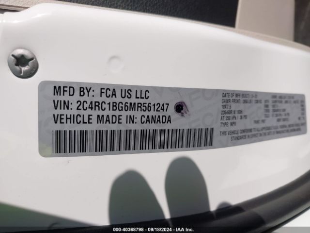 2C4RC1BG6MR561247 Chrysler Pacifica Touring L