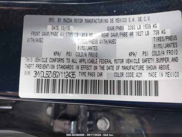 3MYDLBZV6GY112435 Scion IA