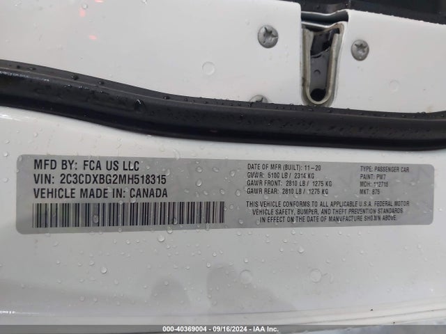 Dodge Charger Sxt Rwd 2021 2C3CDXBG2MH518315 Image 9