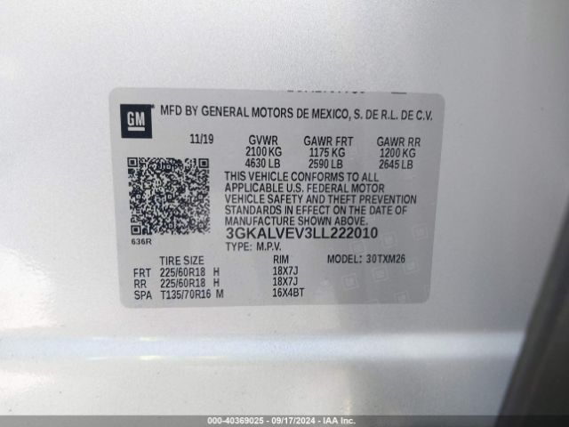 3GKALVEV3LL222010 GMC Terrain Awd Slt