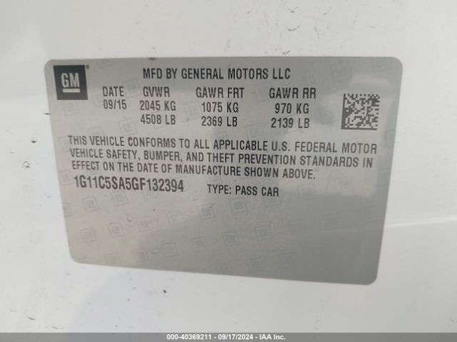 1G11C5SA5GF132394 Chevrolet Malibu Limited Lt