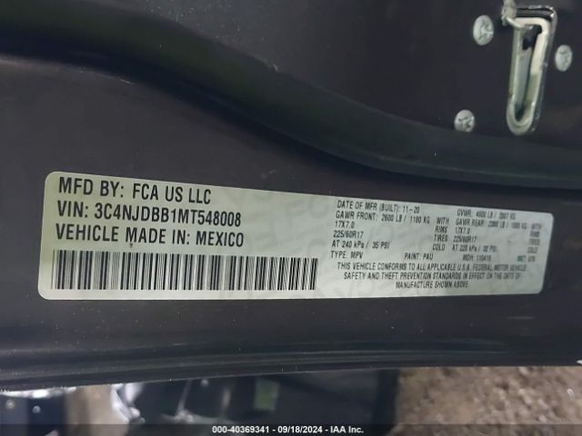 3C4NJDBB1MT548008 Jeep Compass Latitude 4x4
