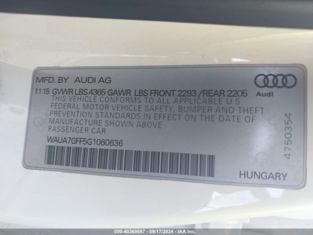 WAUA7GFF5G1060636 Audi A3 1.8t Premium