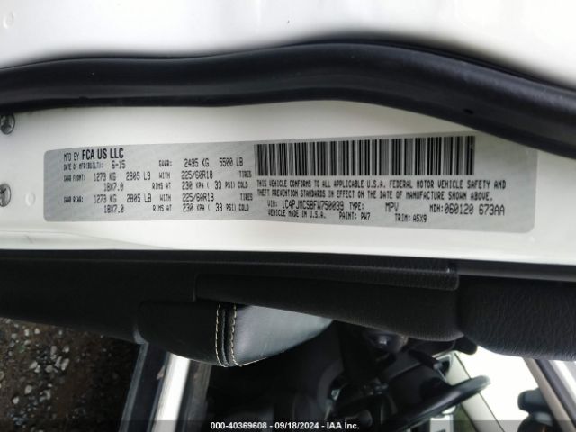 1C4PJMCS8FW750039 Jeep Cherokee Latitude Altitude